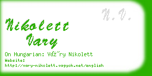 nikolett vary business card